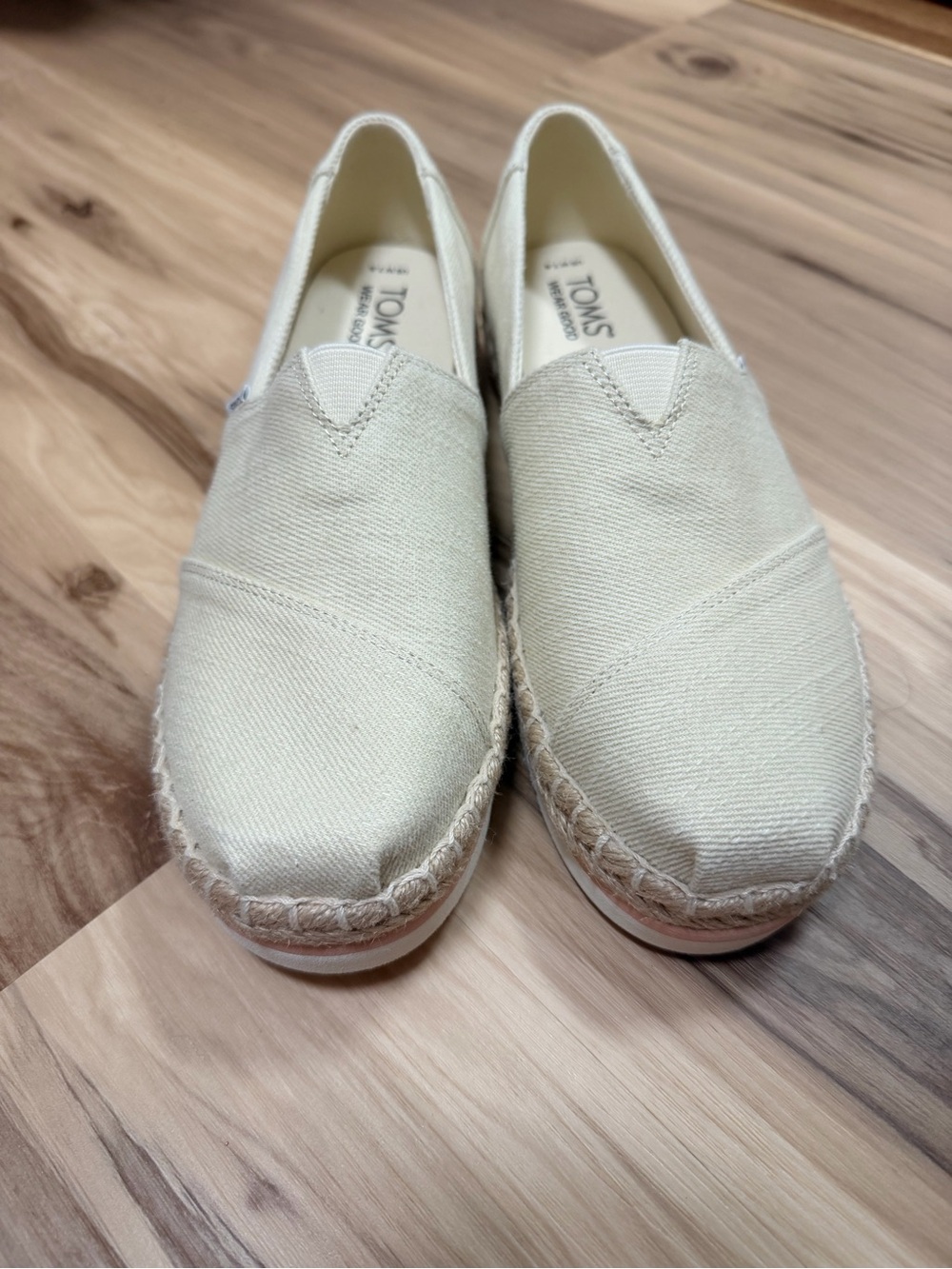 TOMS Natural Canvas Espadrille Slip-On Flats